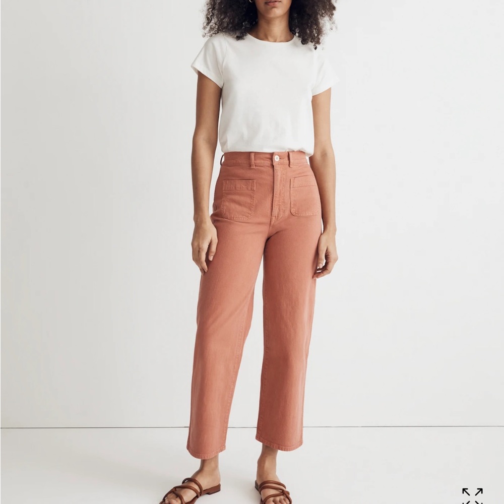 MADEWELL Emmett 2.0 Wide-Leg‎ Crop Pants in Dried Rose size 25
